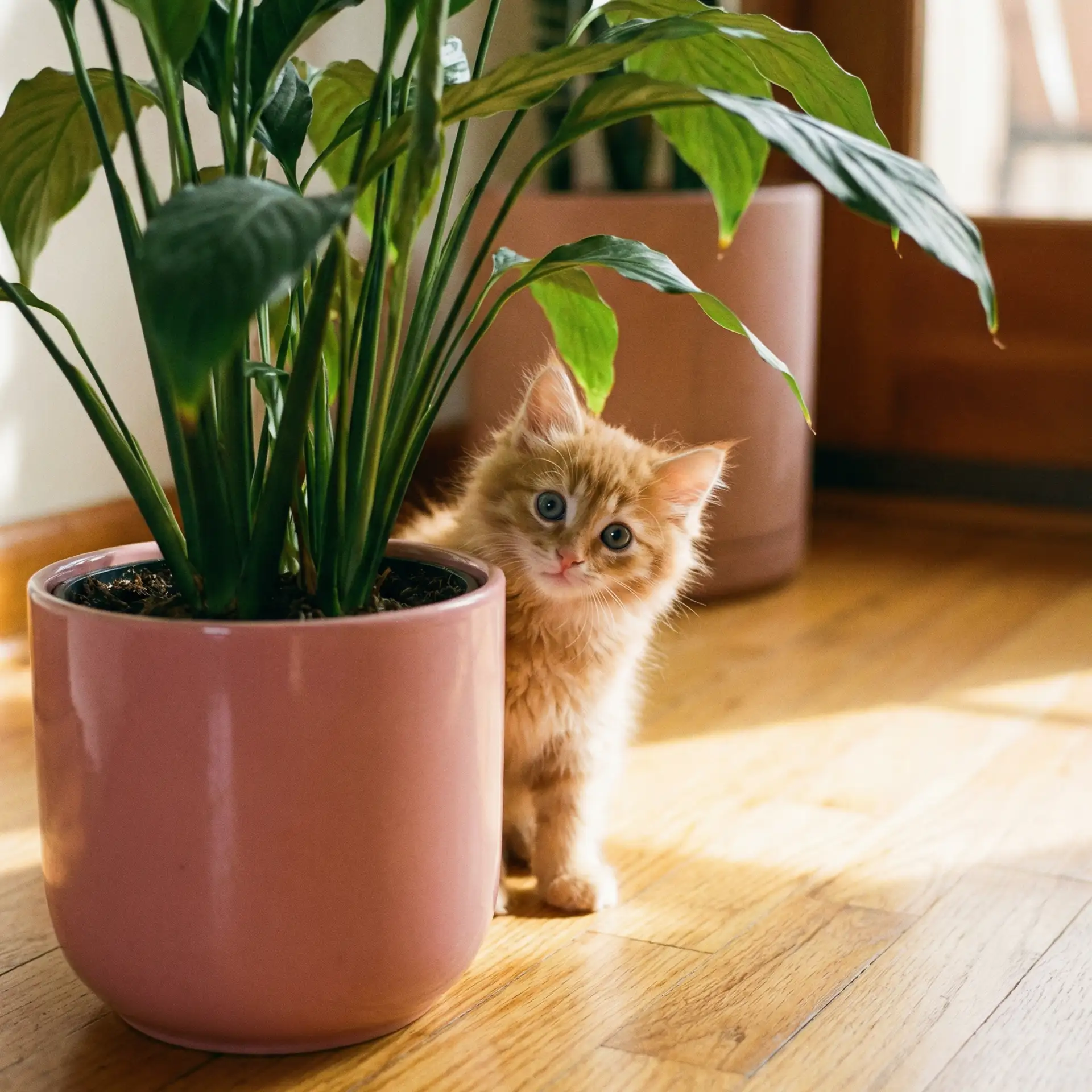 小猫从花盆后探头 - 桥本有菜作品